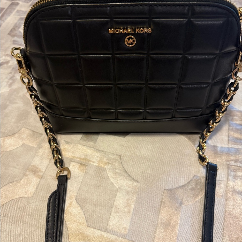 Michael Kors Black Crossbody Bag with Gold Chain